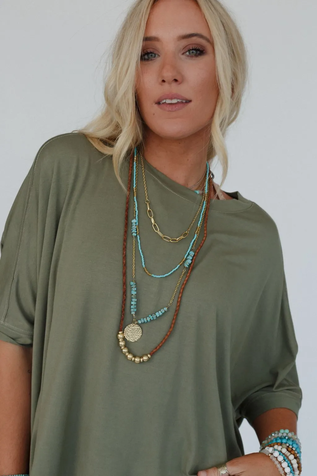 Enchanted Earth Layered Necklace - Turquoise