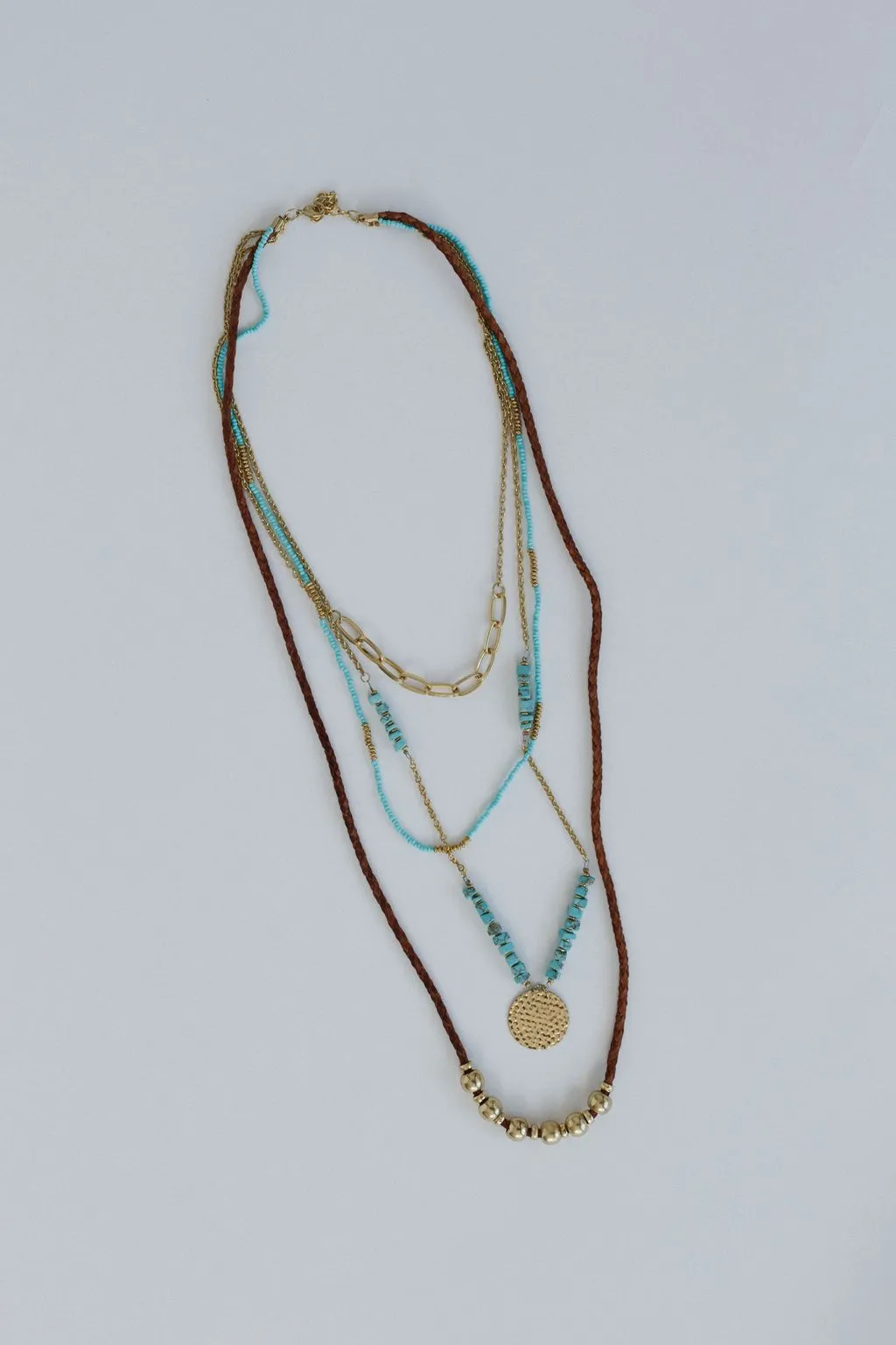 Enchanted Earth Layered Necklace - Turquoise