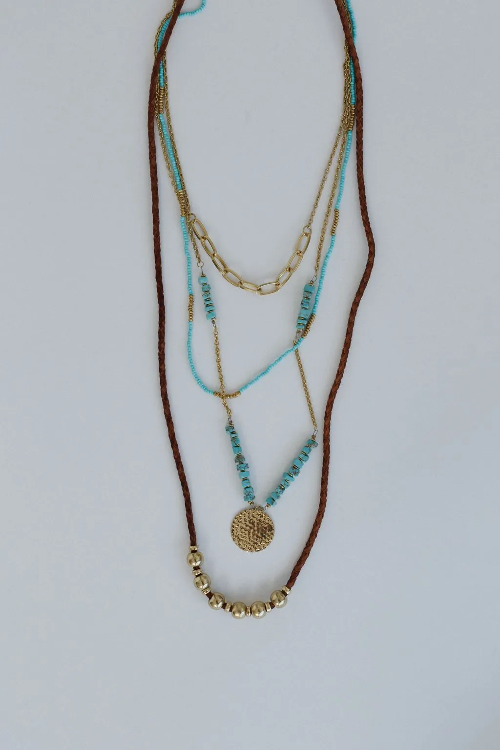 Enchanted Earth Layered Necklace - Turquoise