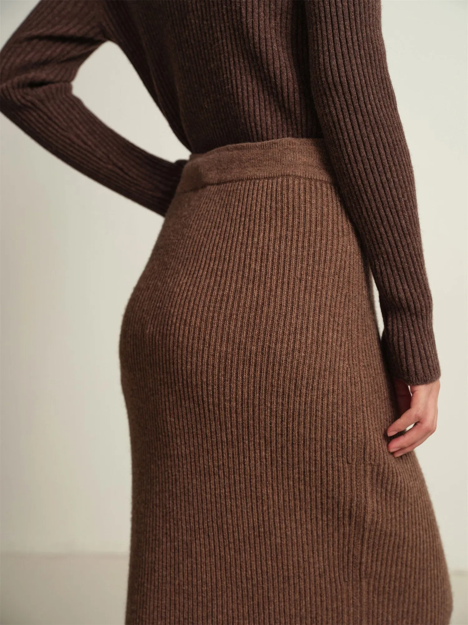 EP YAYING Cashmere Straight Skirt