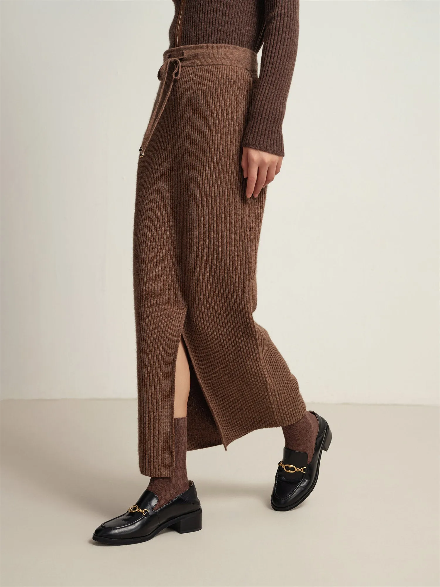 EP YAYING Cashmere Straight Skirt