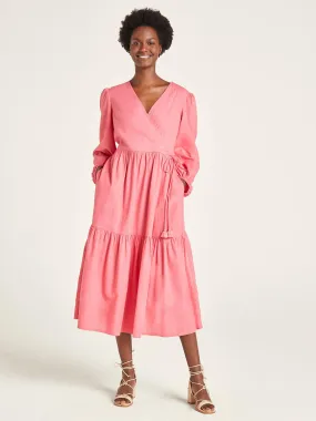 Ervina Hemp & Organic Cotton Midi Dress - Rose Pink