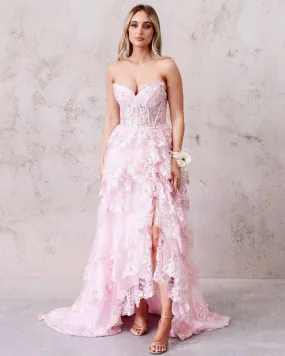 Esme Ruffle Gown - Pink