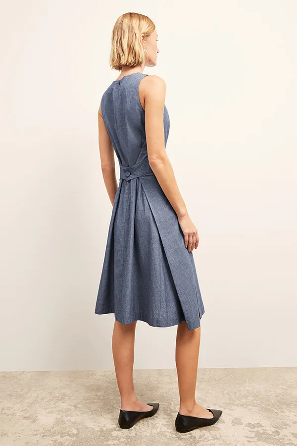 Estela Dress - Chambray :: Clear Blue