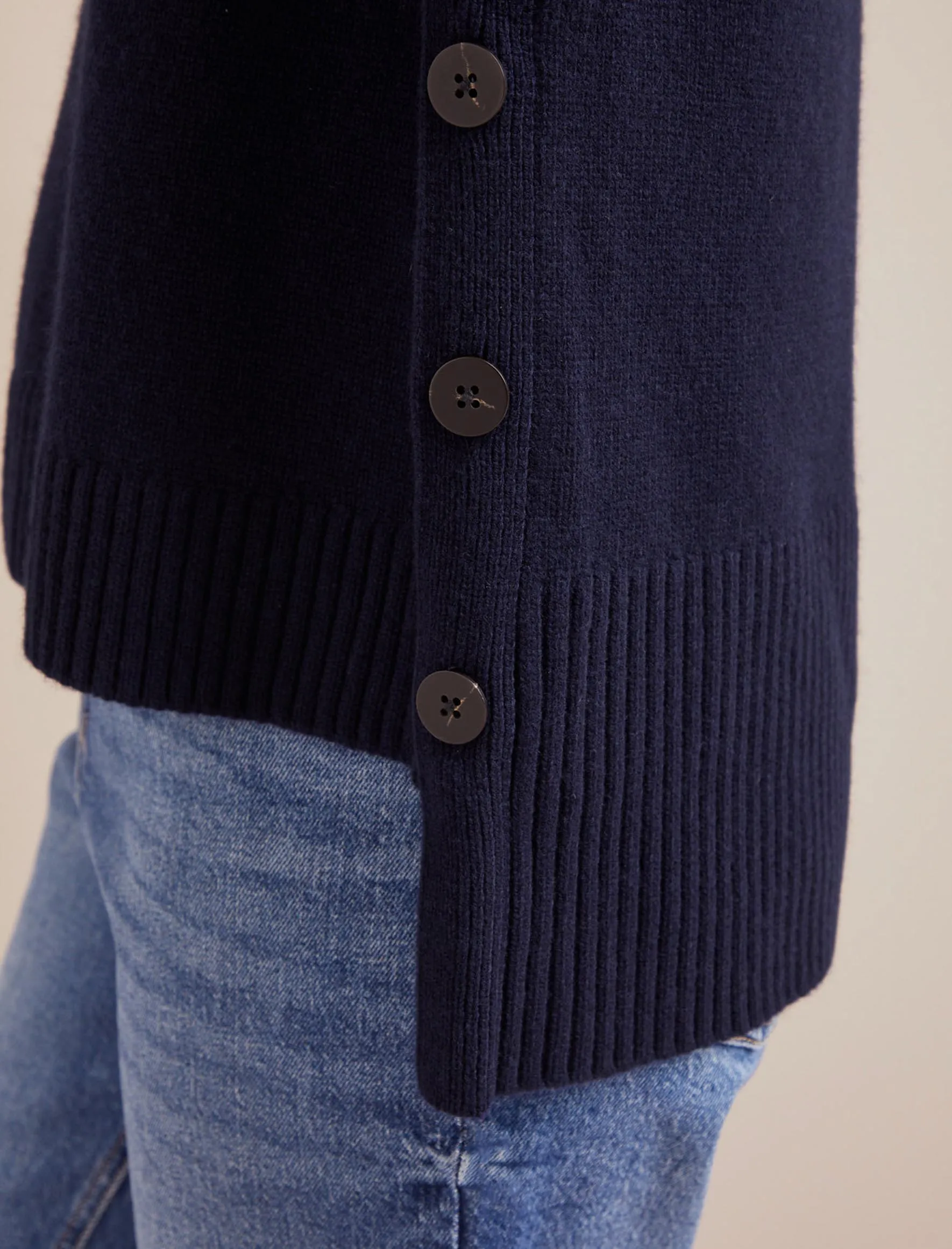 Ezra Cashmere Blend Jumper - Navy