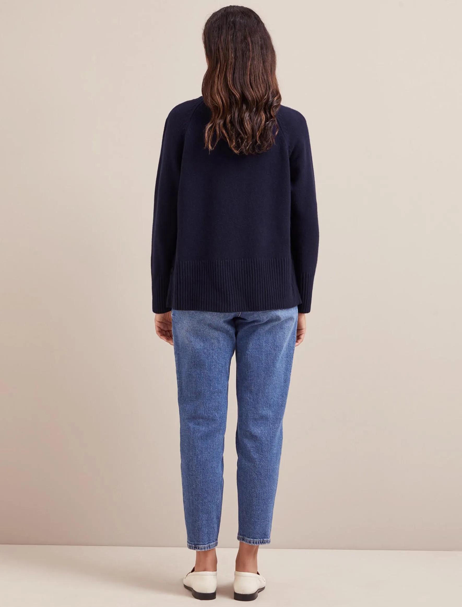 Ezra Cashmere Blend Jumper - Navy