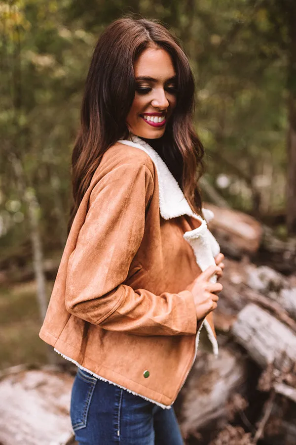 Fall Session Faux Suede Jacket In Camel