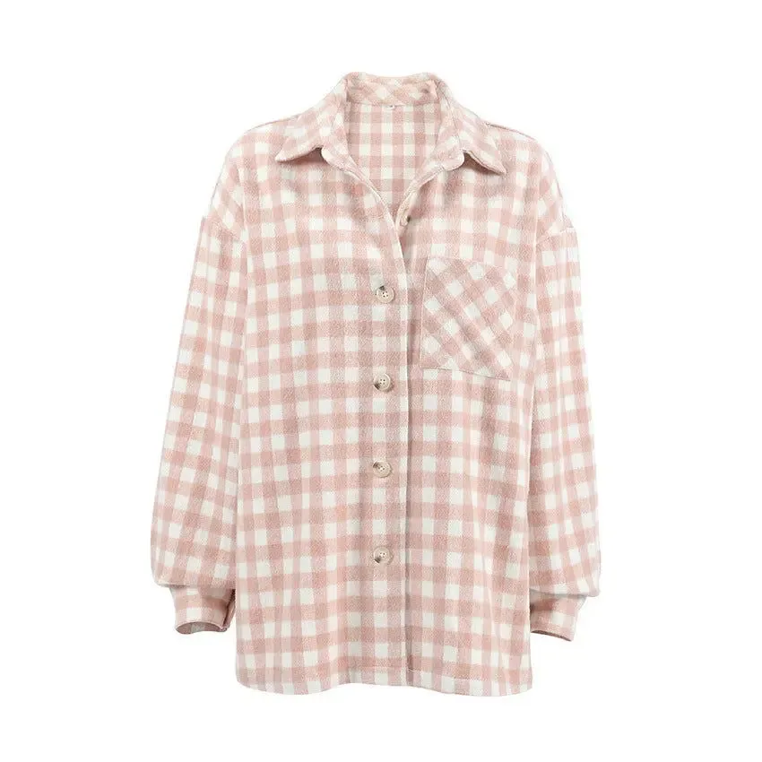 Fashion Simple Plaid Coat Niche Loose JACKET for Summer