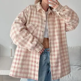 Fashion Simple Plaid Coat Niche Loose JACKET for Summer