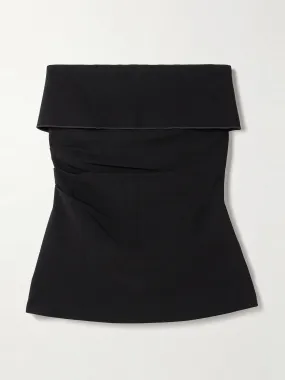 Felicity strapless layered ruched crepe top