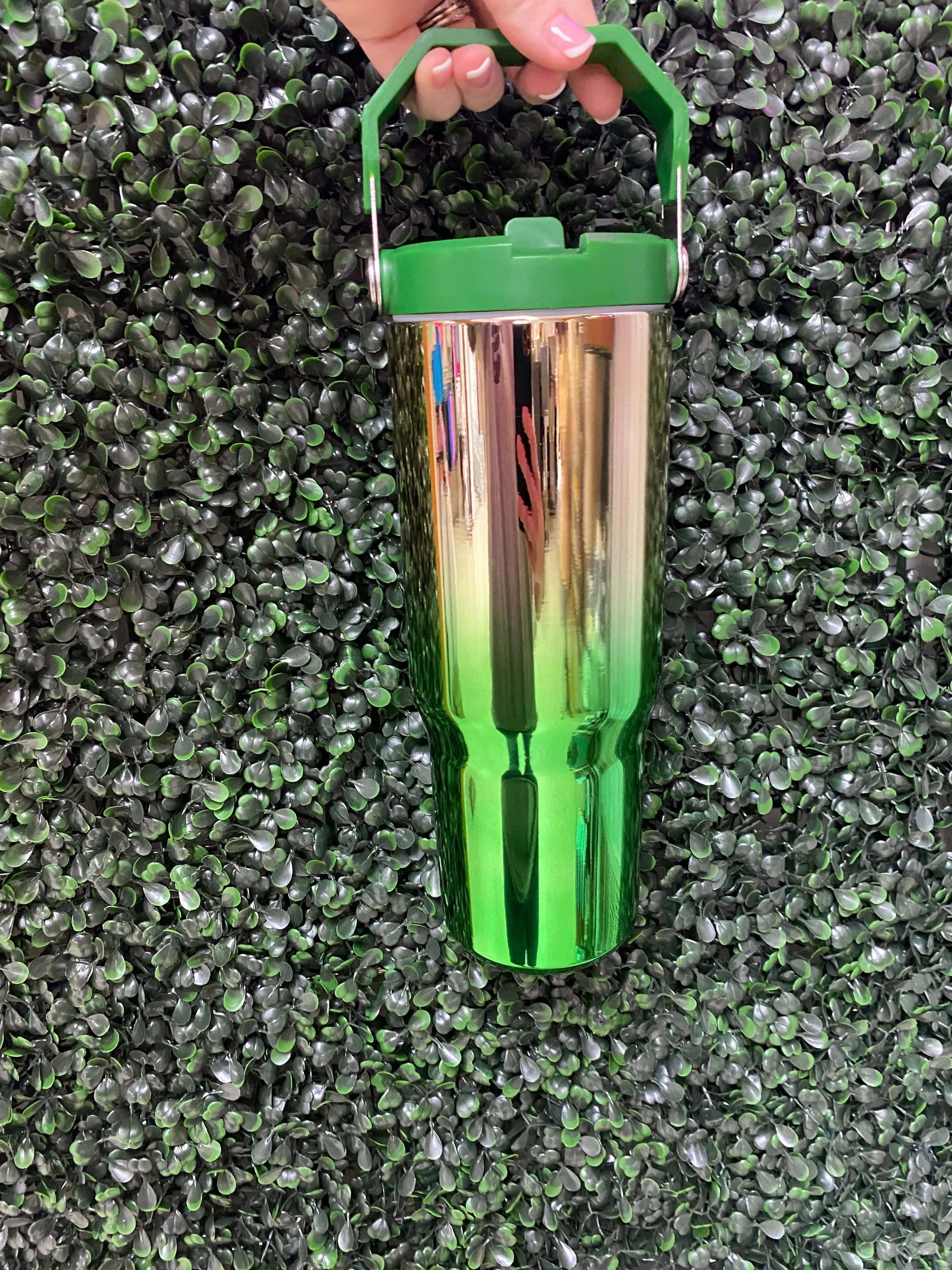 Flip Straw Tumbler- Emerald Champagne