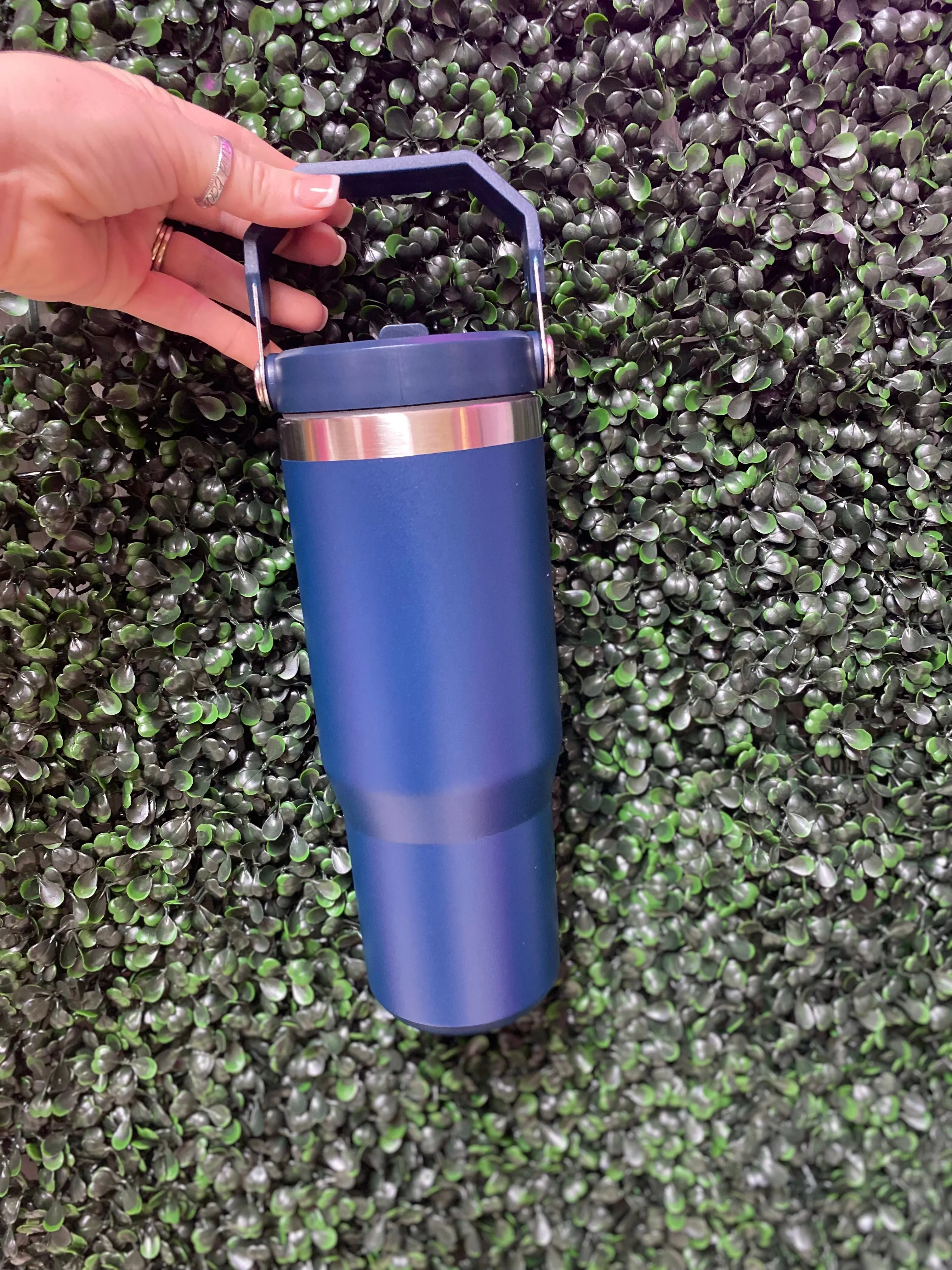 Flip Straw Tumbler- Light Navy