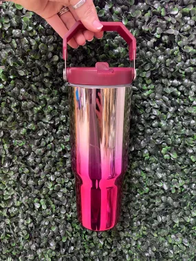 Flip Straw Tumbler- Ruby Champagne