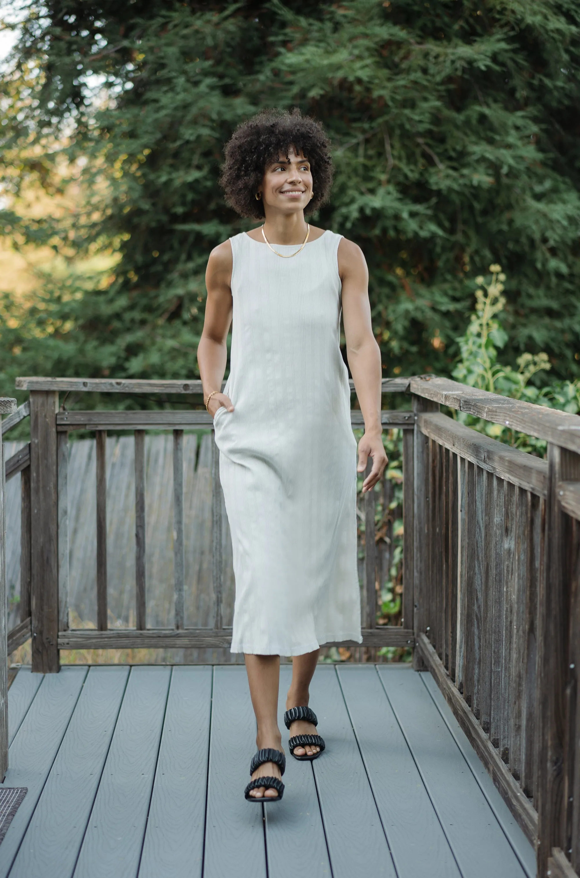 Fortuna Wide Rib Dress - Tofu