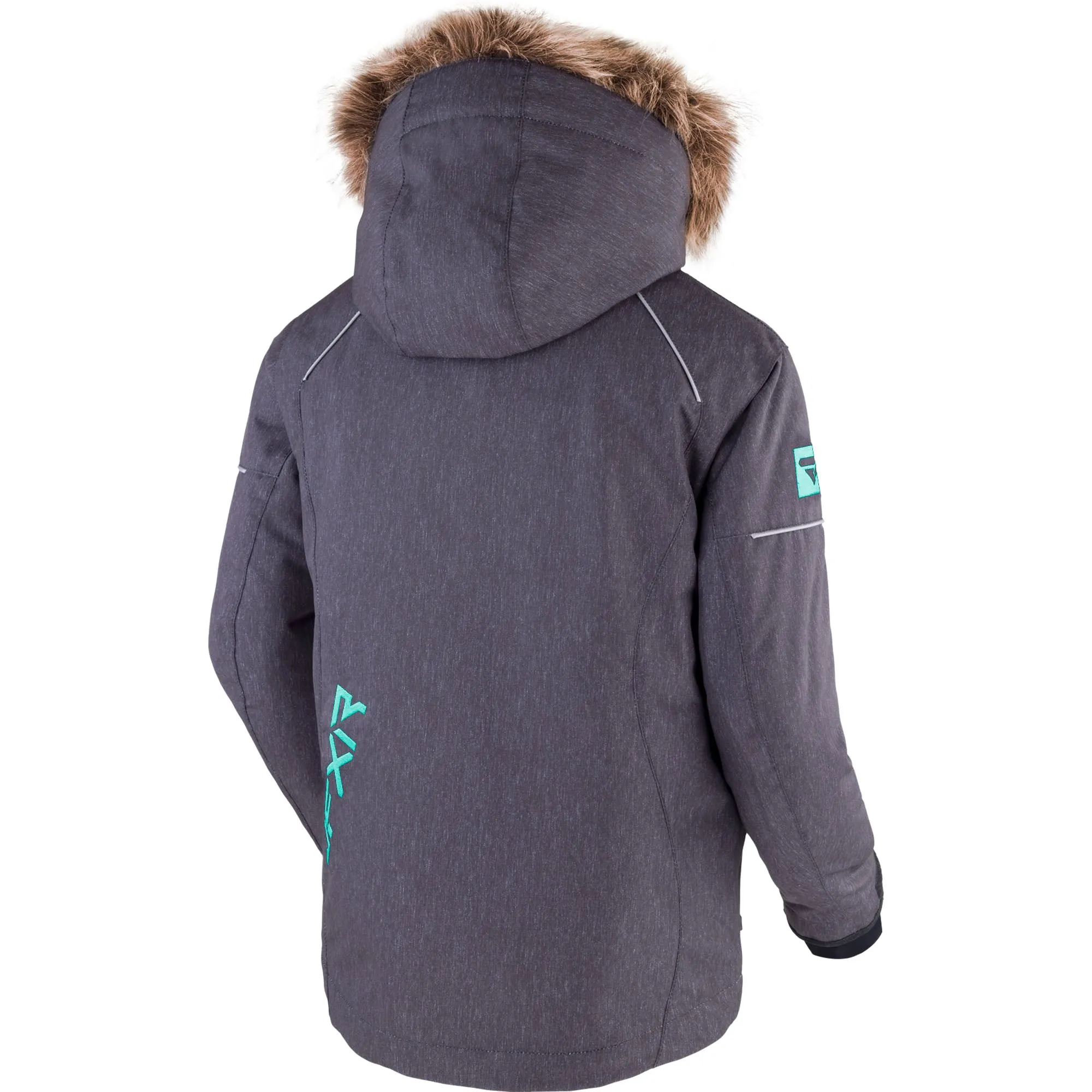 FXR Child Fresh Snowmobile Jacket Midnight Grey Heather/Mint