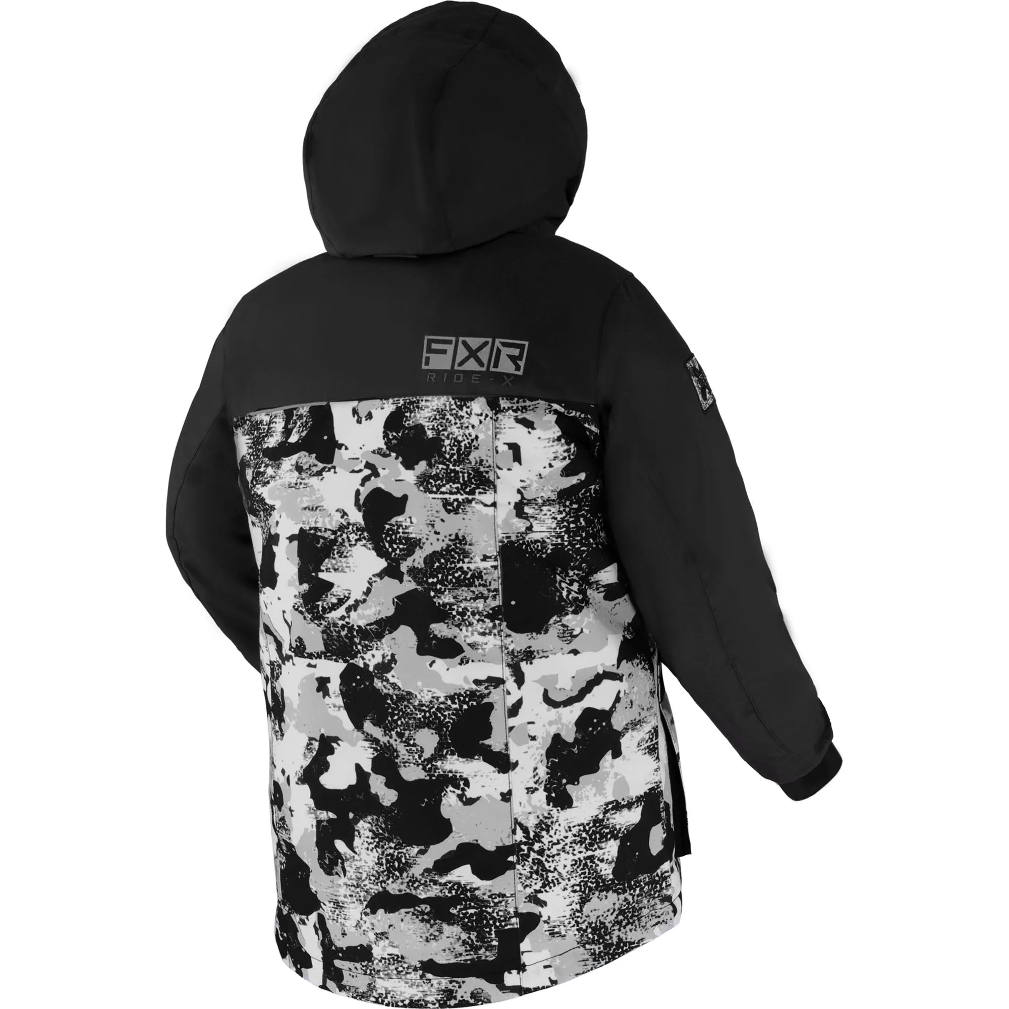 FXR  Youth Kicker Snowmobile Jacket HydrX F.A.S.T. Thermal White Camo Black