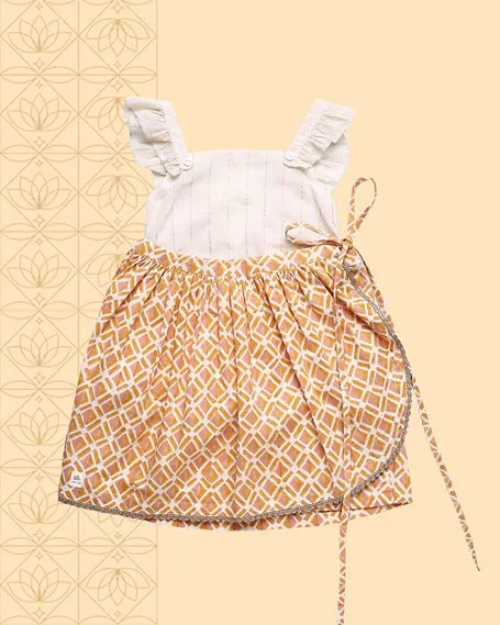 Genda - Infant Onesie with Detachable Lehenga Skirt and Matching Clips