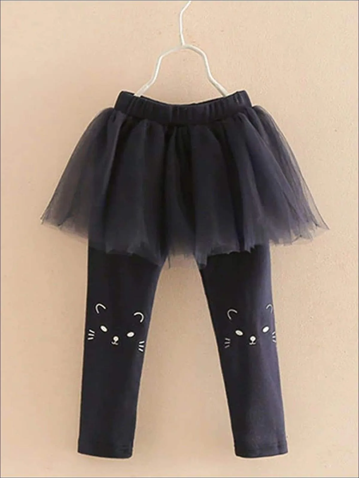 Girls Cat Print Tutu Skirt Leggings