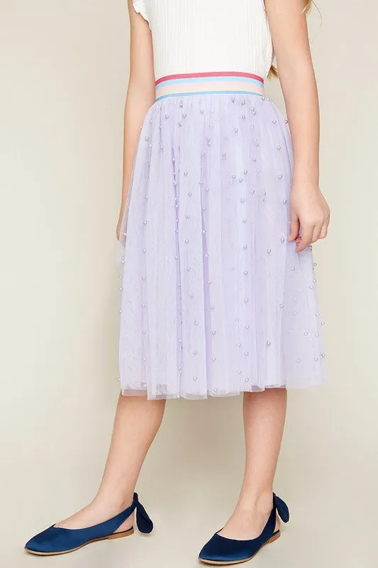 Girls Lavender Tulle Skirt