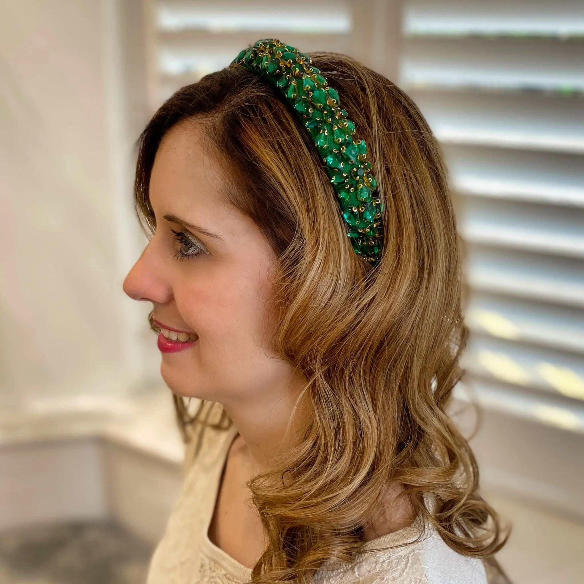 Green Jewelled Headpiece Crystal Headband