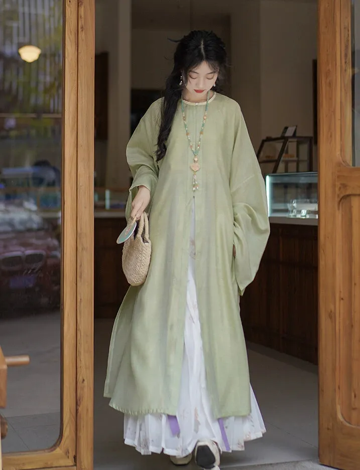 Gu Xiang 故乡 Hometown Late Ming Yuanling Changshan Round Collar Long Shirt