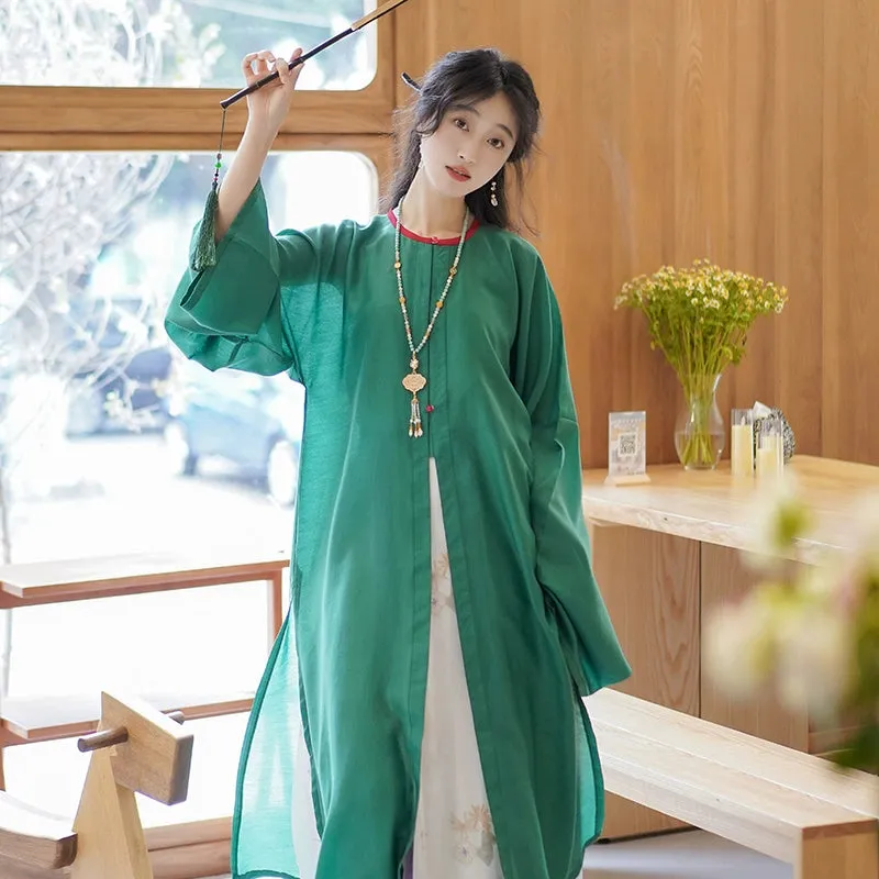 Gu Xiang 故乡 Hometown Late Ming Yuanling Changshan Round Collar Long Shirt