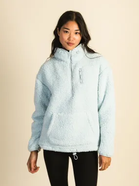 HARLOW TEDDY SHERPA QUARTER ZIP - LIGHT BLUE