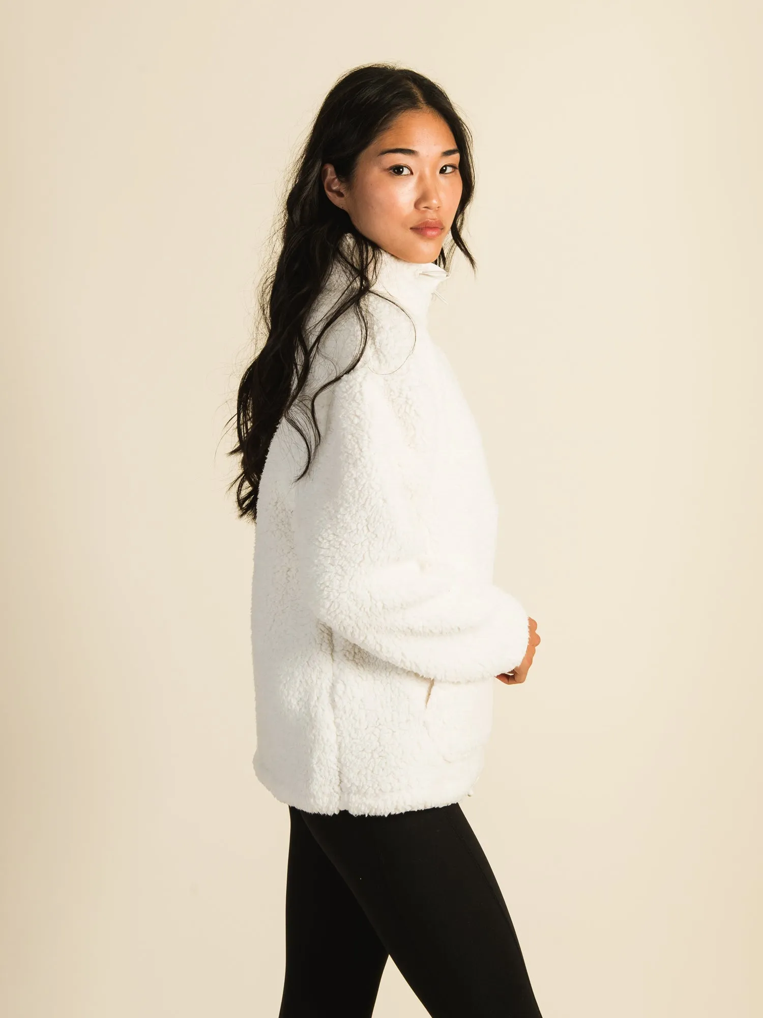 HARLOW TEDDY SHERPA QUARTER ZIP - OATMEAL