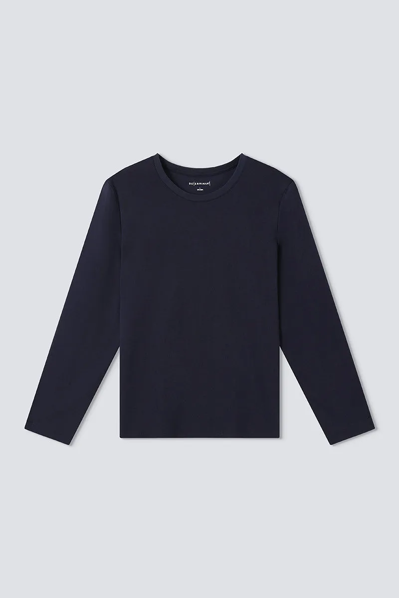 HeatGuard Crew Neck Long Sleeve T-Shirt | Navy NNY096