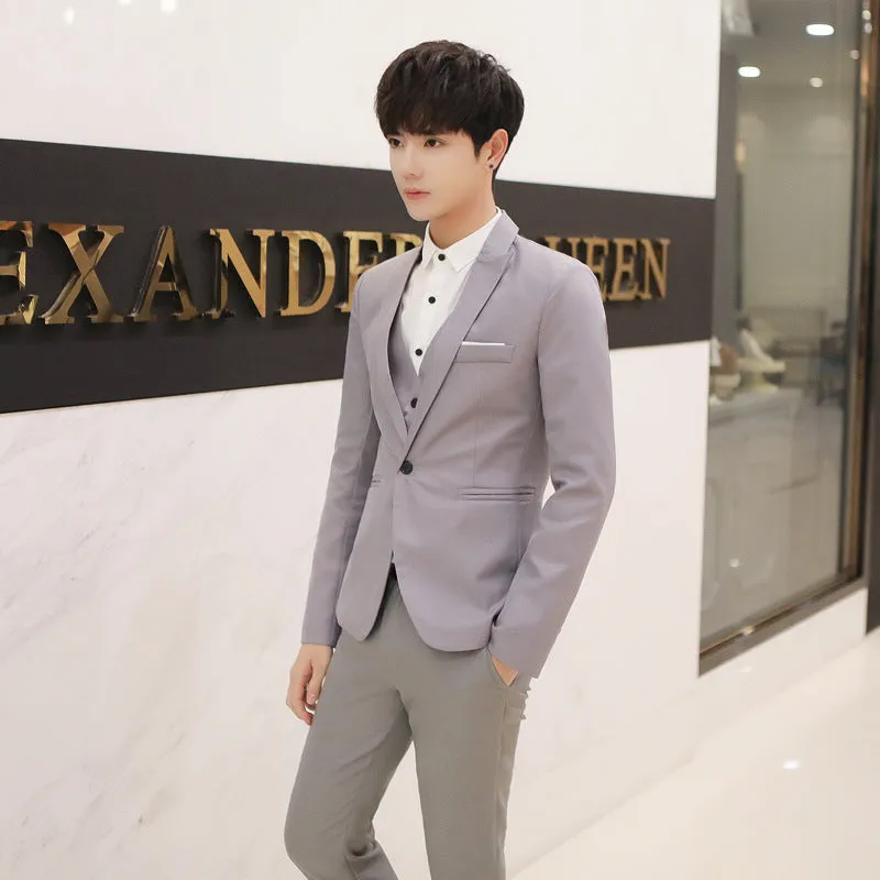 IKEARLAX  Cross-Border Wholesale Suit Suit Men's Korean-Style Slim Fit Business Professional Men's Suit Suit Formal Dress Groomsman Suit