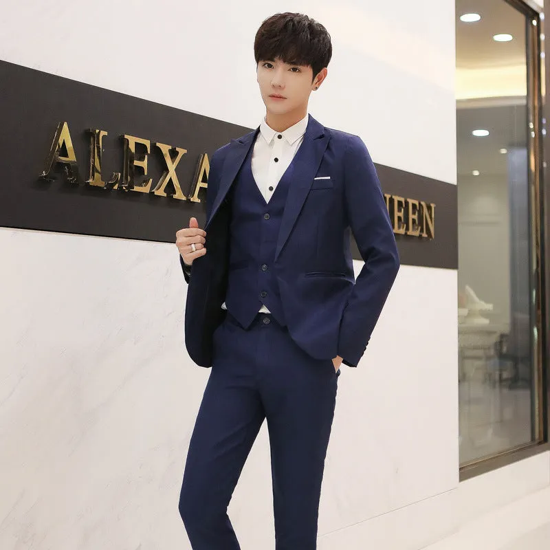 IKEARLAX  Cross-Border Wholesale Suit Suit Men's Korean-Style Slim Fit Business Professional Men's Suit Suit Formal Dress Groomsman Suit