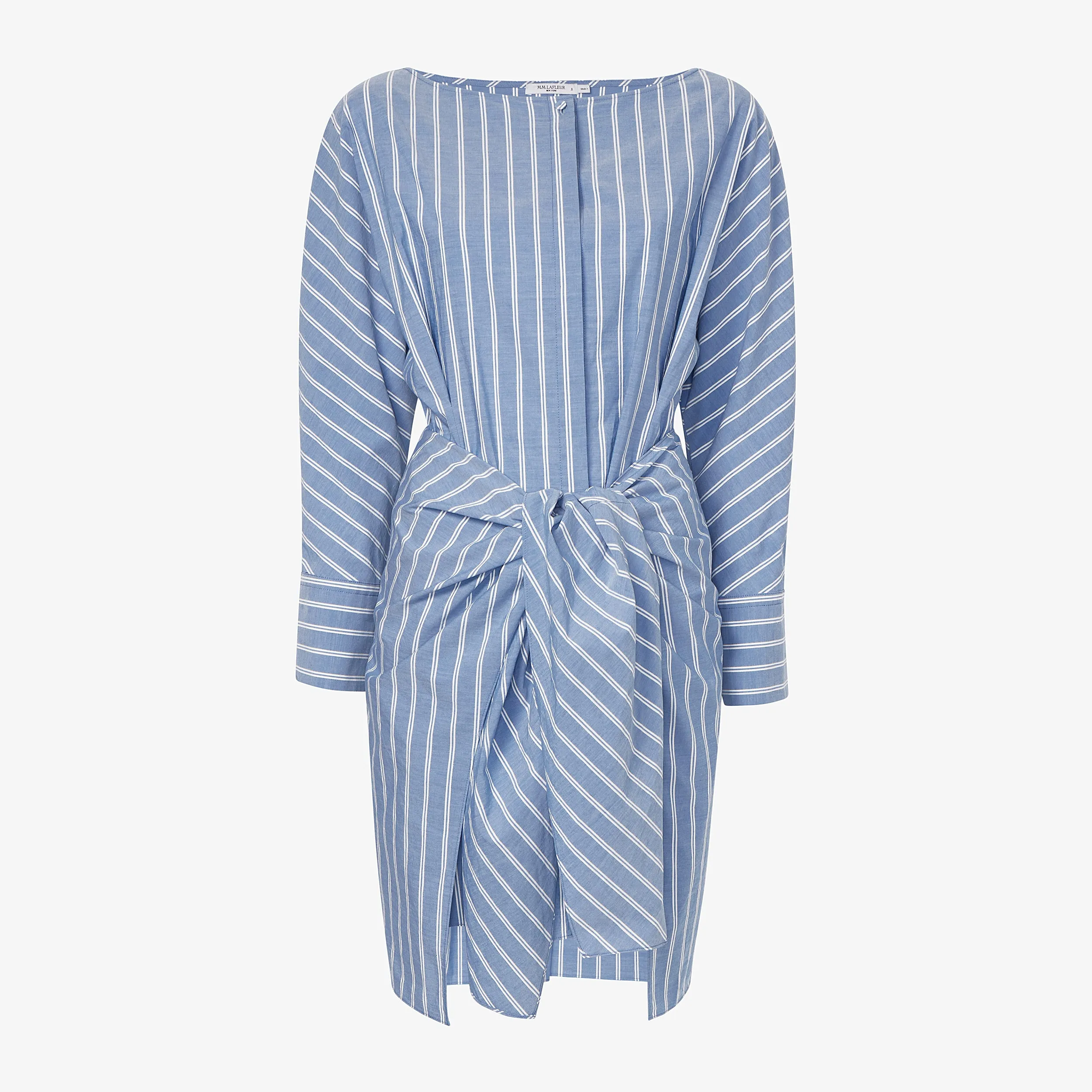 Janie Dress - Poplin Stripe :: Blue / White