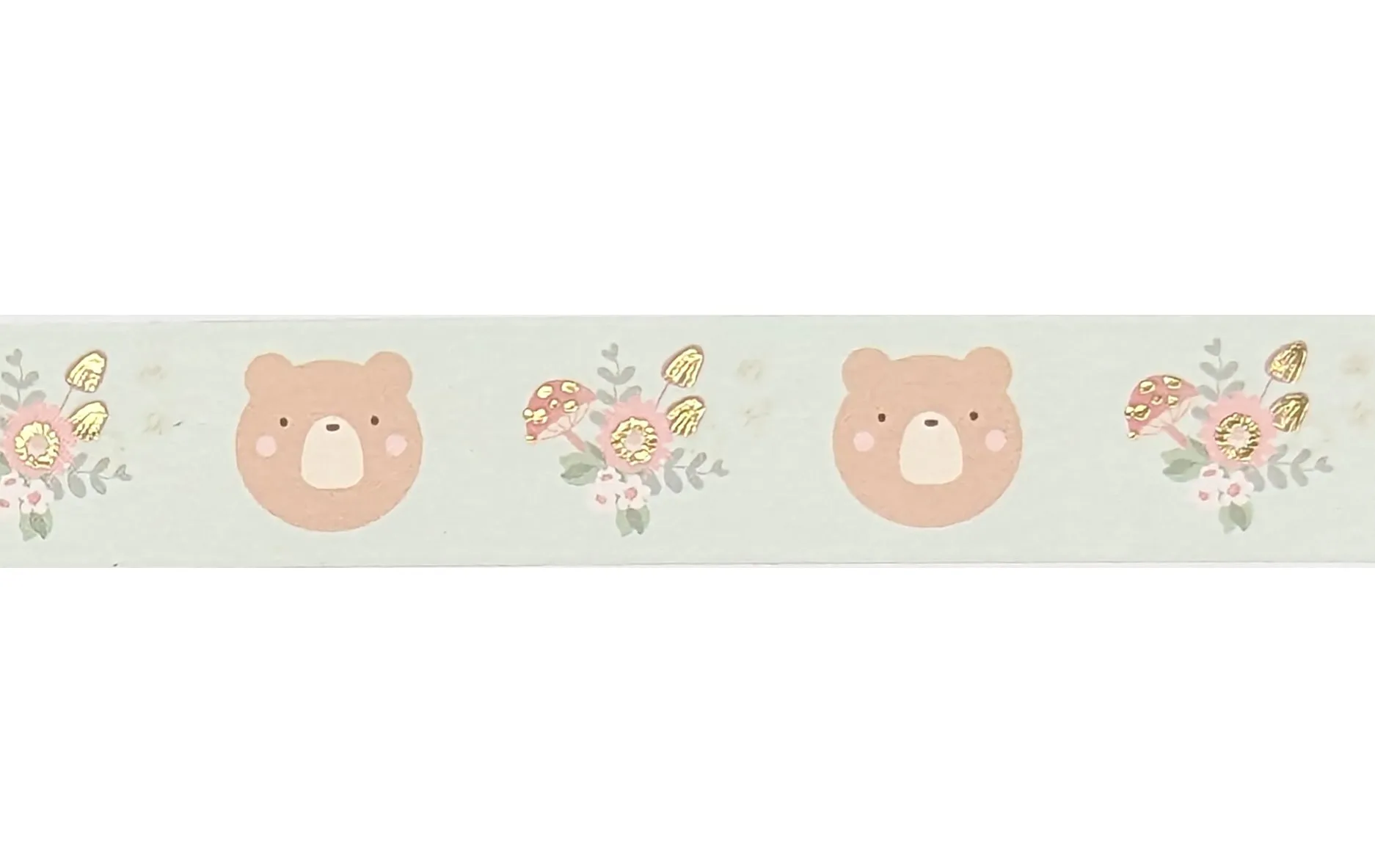 Jasper & Mushroom Bouquets washi (15mm   light gold foil - OOPS)