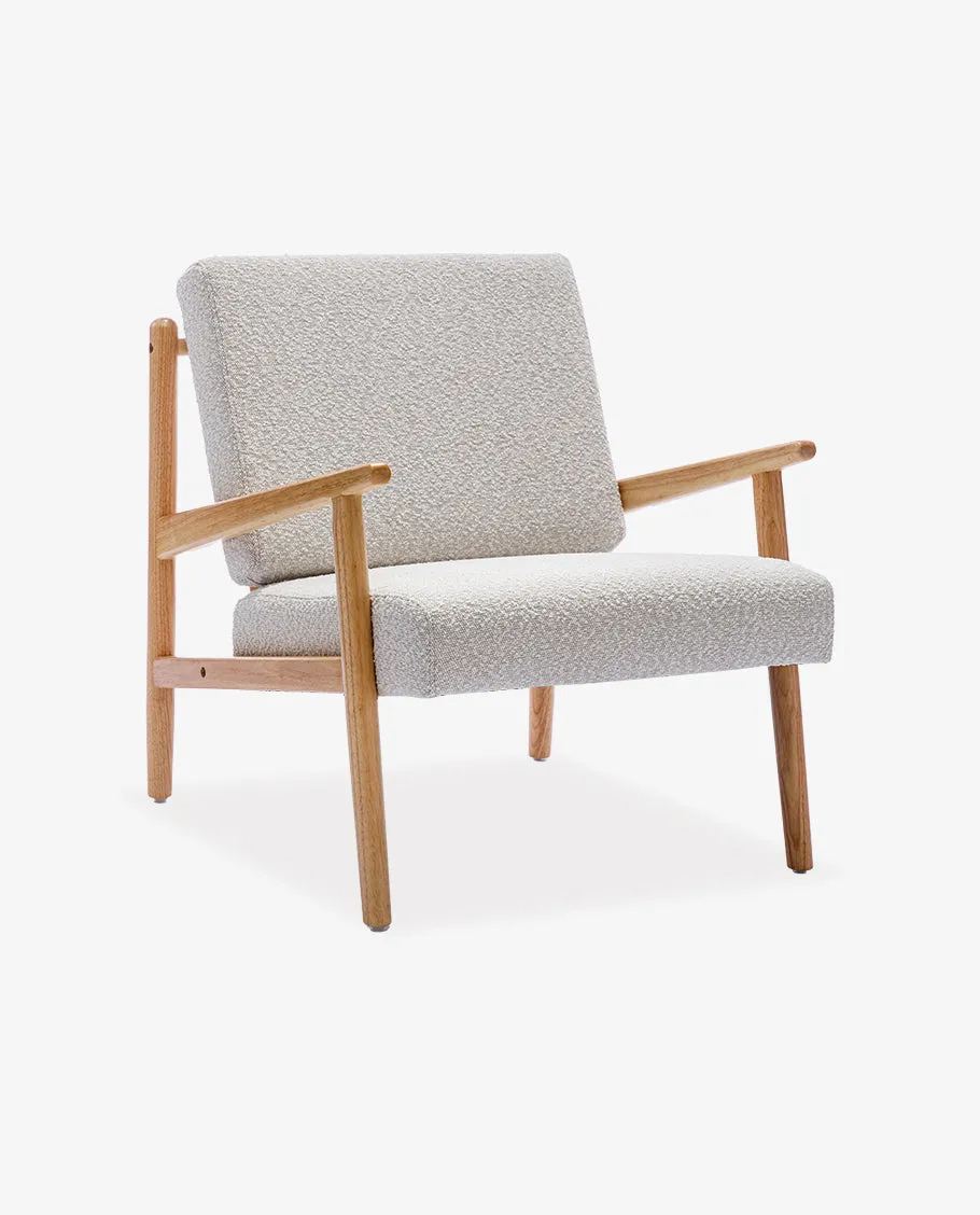 Juneau Fabric Wood Lounge Armchair