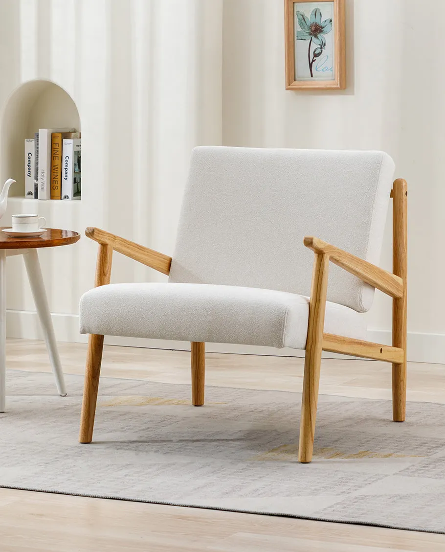 Juneau Fabric Wood Lounge Armchair