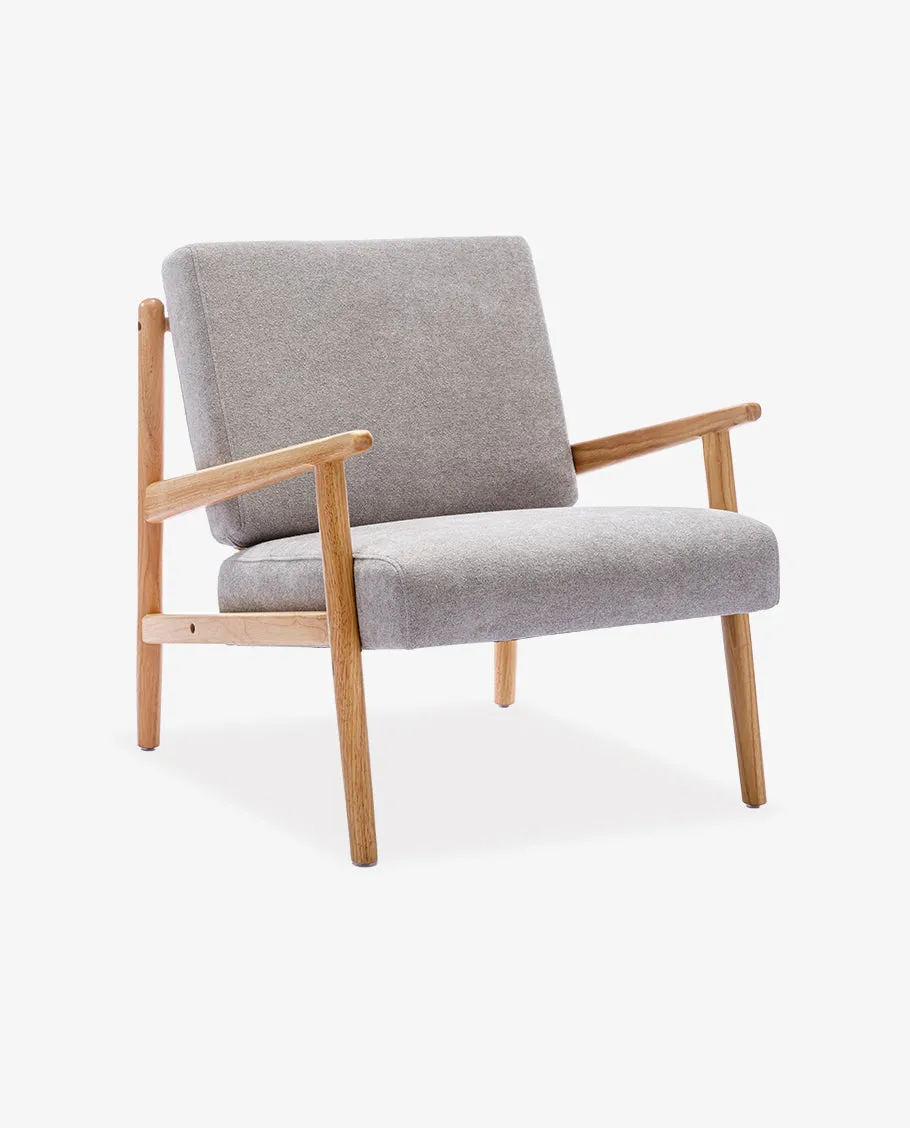 Juneau Fabric Wood Lounge Armchair