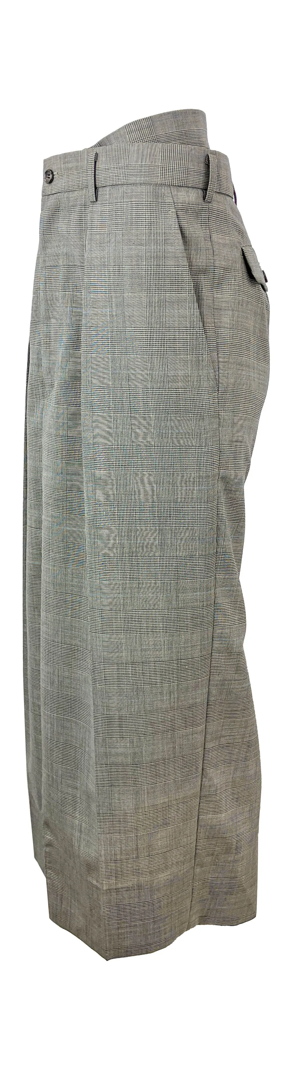 Junya Watanbe Wool Glencheck Skirt in Grey/Beige