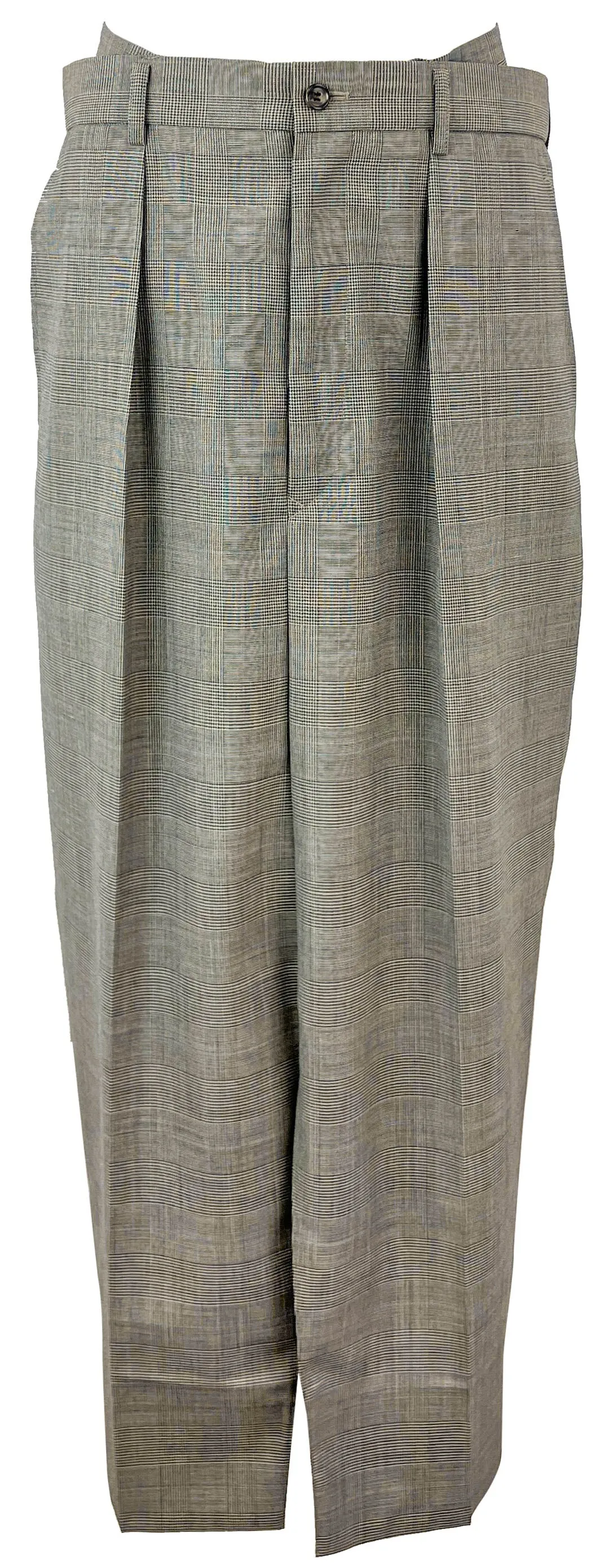 Junya Watanbe Wool Glencheck Skirt in Grey/Beige