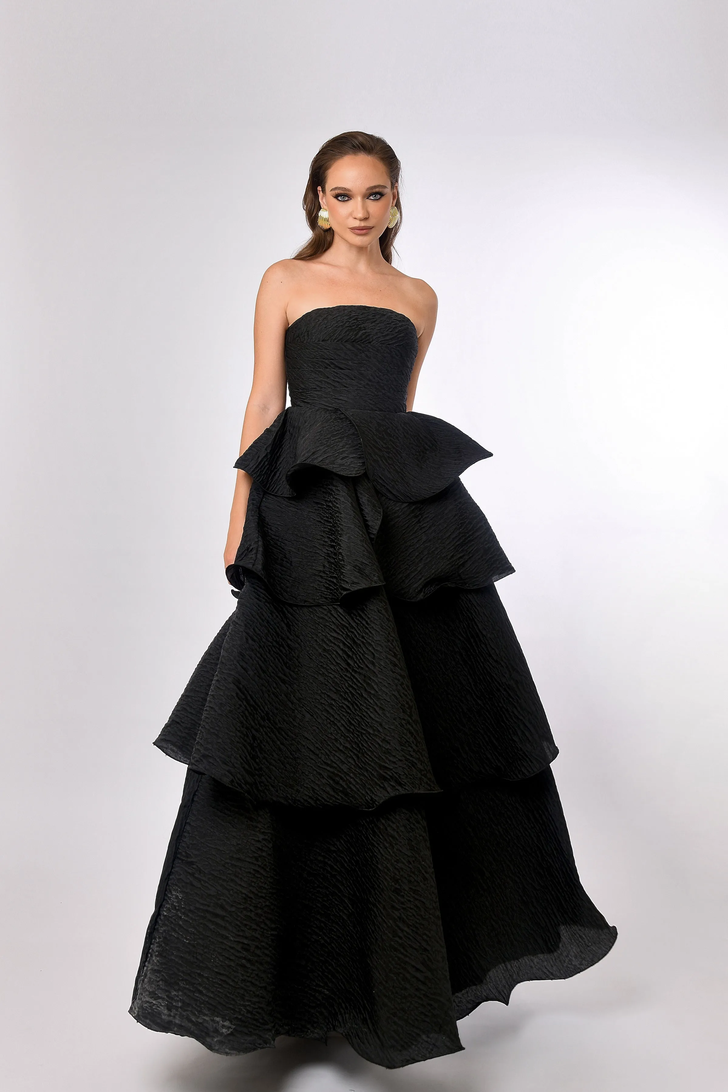 Krista Strapless Tiered Gown