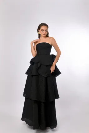 Krista Strapless Tiered Gown