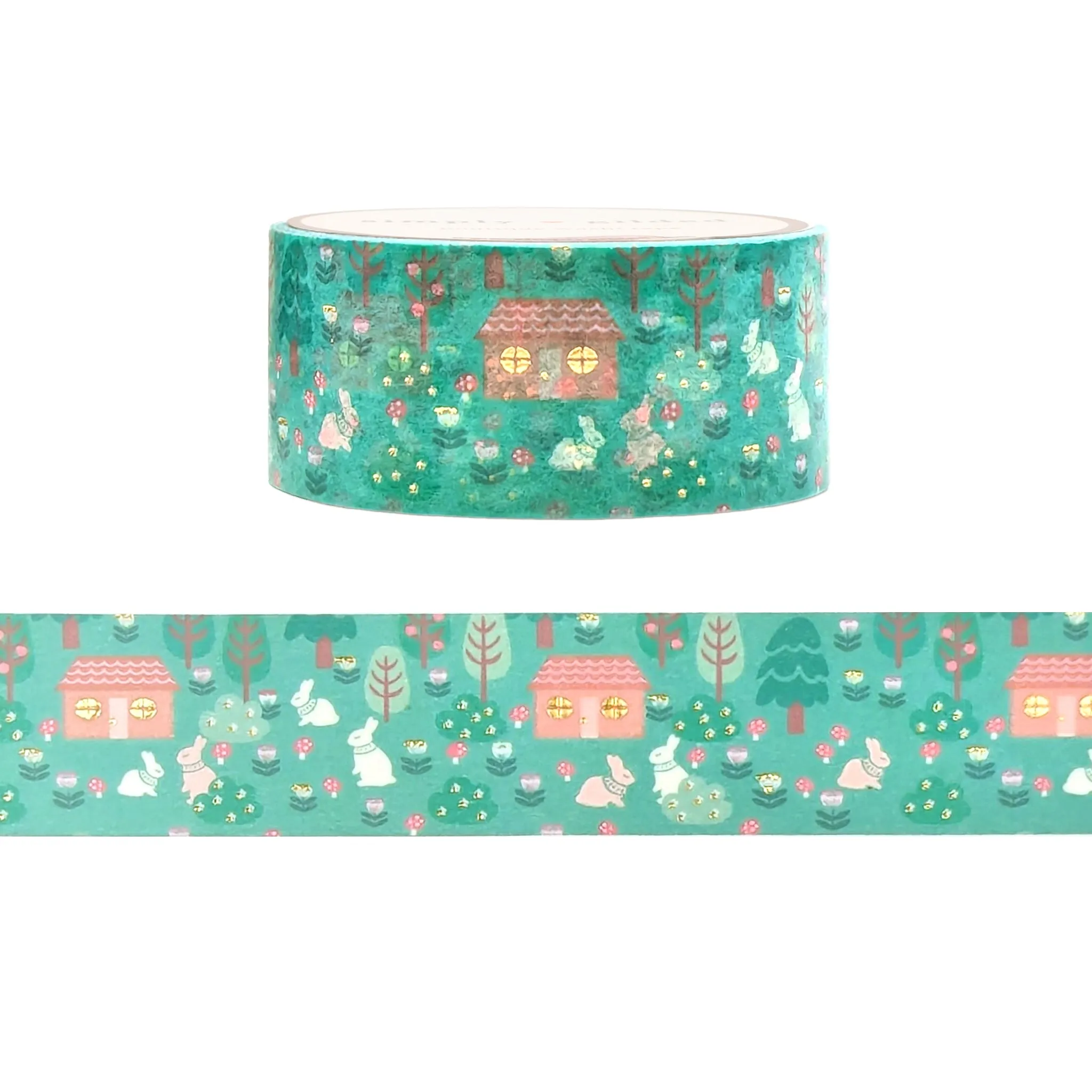 Late Summer Folktale Cottage washi (20mm   light gold foil)