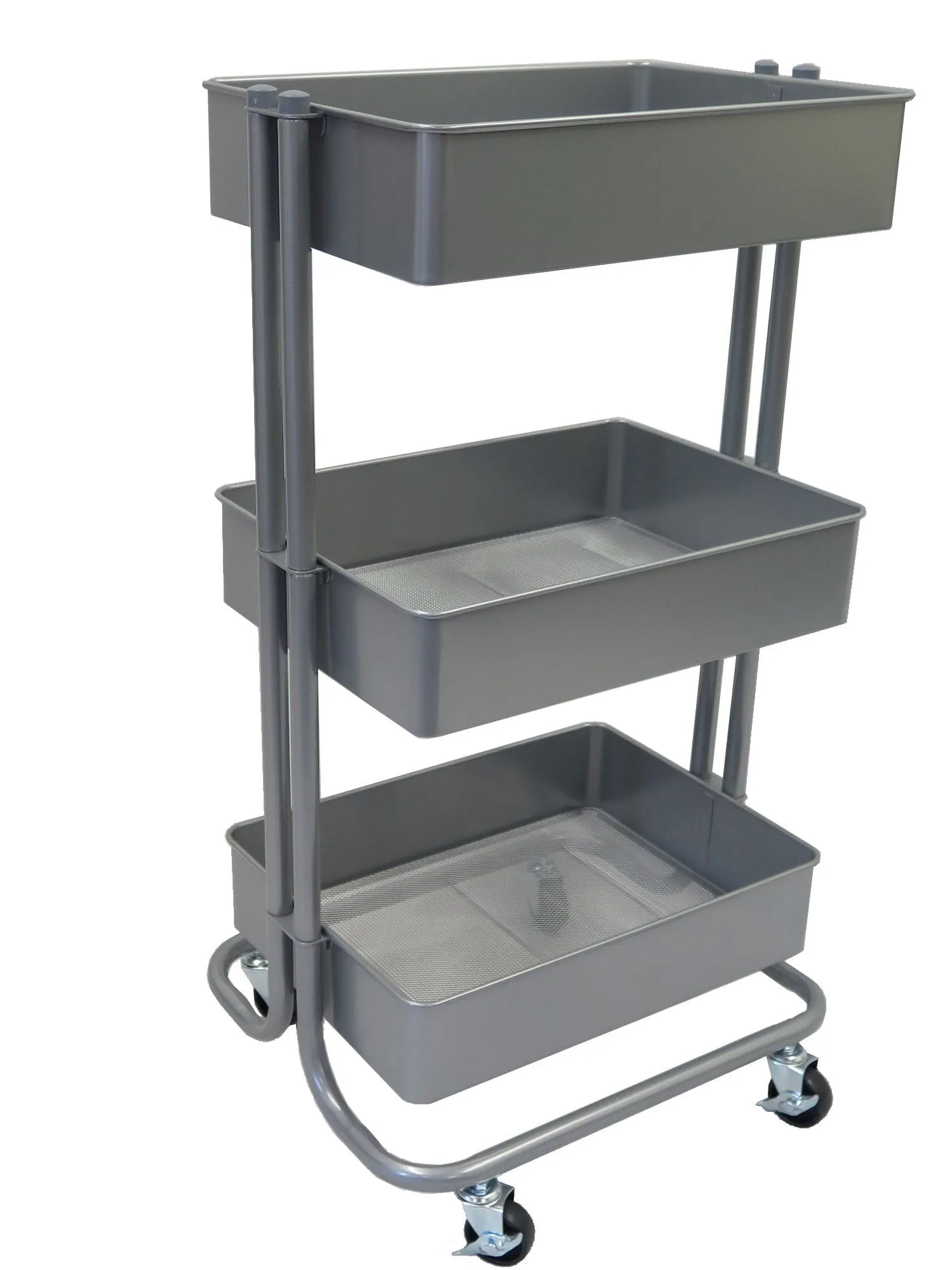 Lena 3-Tier Storage Rolling Cart, For Office/Beauty Salon/Home,Grey