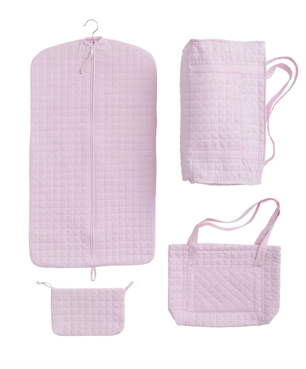 Light Pink Quilted Luggage