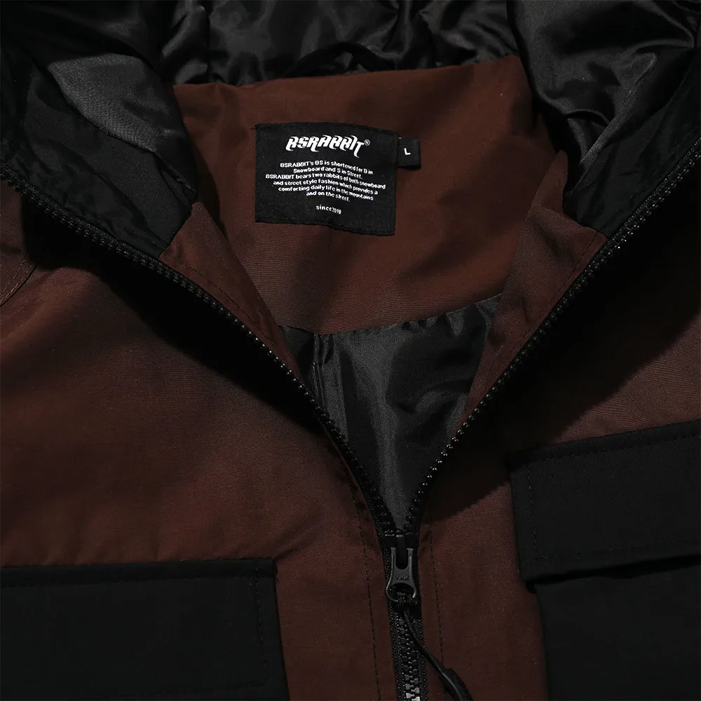 LIGHT POCKET HOODED JACKET CHOCOLATE / BLACK