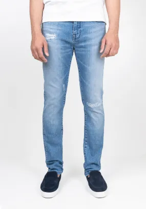 Light Wash Rip & Repair Skinny Fit Jeans - Ultra