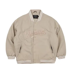 LOGO VARSITY JACKET CREAM BEIGE