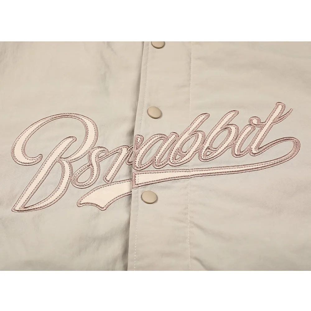 LOGO VARSITY JACKET CREAM BEIGE