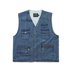 LOGO WASHING VEST DENIM LIGHT BLUE