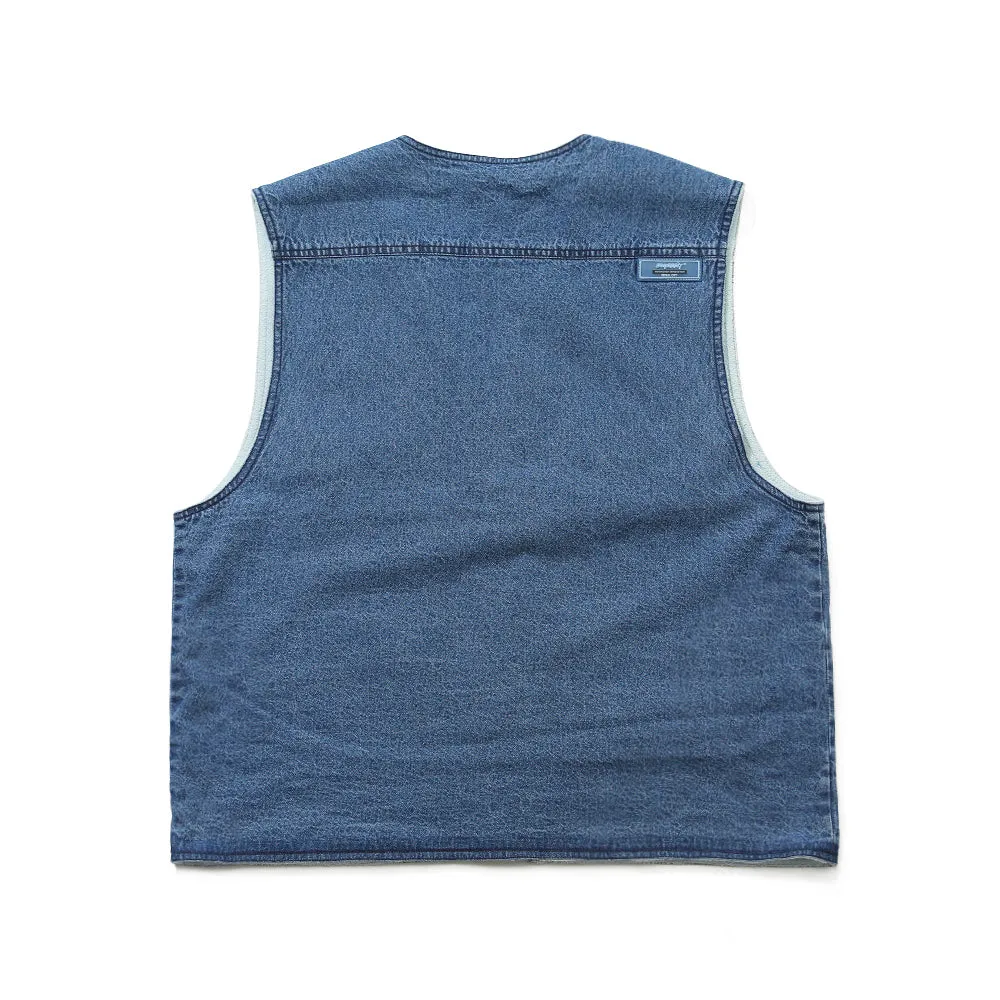 LOGO WASHING VEST DENIM LIGHT BLUE