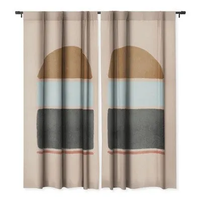 Lola Terracota Abstract Interaction 50" x 96" Single Panel Room Darkening Window Curtain - Society6